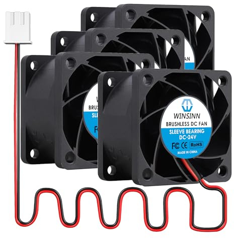 WINSINN 40 mm 24 V 4028 hylslager borstlös kylfläkt (paket med 4 st) – 1,57 tum längd, 3D-skrivare, PC CPU-server kompatibel