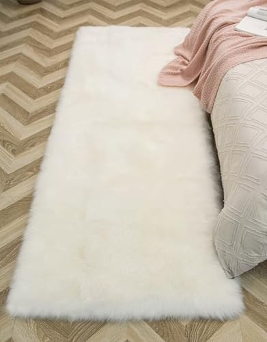 Alfombra Piel De Oveja Auténtico Alfombra Piel De Cordero Grande Alfombra Lana Alfombras Pelo Largo(60X90cm(23.6inchX35.4inch))