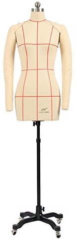 Schneiderpuppe zum Nähen, weibliche Schneiderpuppe mit feststeckbarem Halbkörpertorso und Armen, Verstellbarer Schneidermodellständer für Anfänger (Farbe: mit Armen, Größe: XXL-Mod