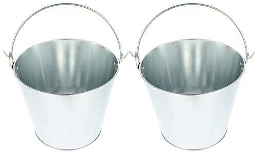 DDKYHU 2 Stück Vintage-Eiskübel, Getränkeflaschen-Kühler, Pommes-Frites-Eimer, Sommer-Eiswürfelbehälter, Milcheimer mit Griff für Zuhause, Geschäft, Party, 5 l, Eiskübel