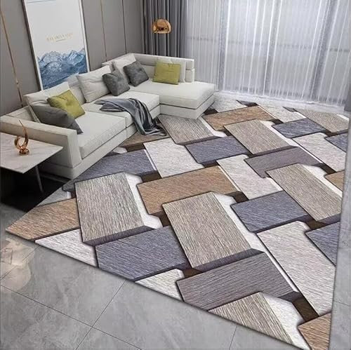 RUGMRZ Moderne Wohnzimmer Dekoration Teppich Für Esszimmer Grauer Esszimmer, Schlafzimmer, Rechteckiger Teppich, Wohnzimmer, Schmutzabweisender Gastfamilie 200X250Cm 6Ft 6.7''