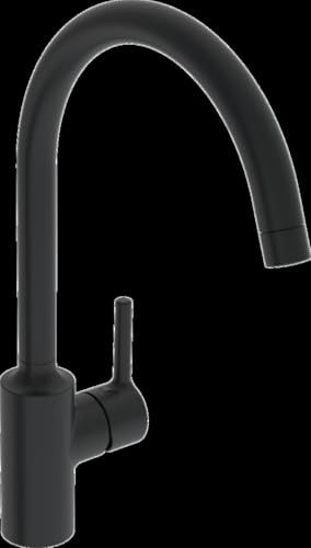 HANSA HANSAVANTIS Küchenarmatur, Niederdruck, Ausladung 247mm, schwenkbarer Auslauf, Mattschwarz, 5222116733