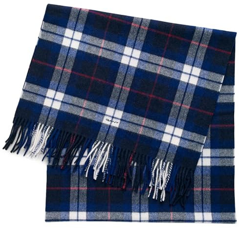 GANT CHECKED WOOL SCARF CLASSIC BLUE - ONE