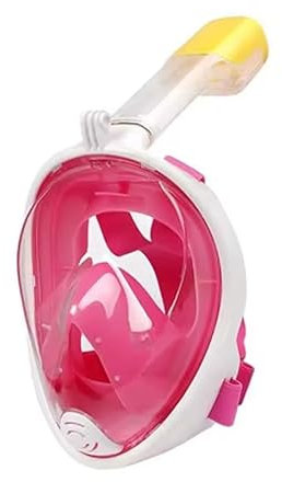 Tauchmaske Vollgesichtsmske Schnorchelmaske Vollmaske für Erwachsene und Kinder (Rosa, L/XL)