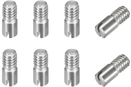 QUARKZMAN 8 Stück M2.5 x 6mm geschlitzt männlich gerade Gewindestifte, Spannstift Sortiment Zylindrischer Stift aus 304 Edelstahl, Gewindedübel für Möbel Schränke Vitrine Kleiderschrank