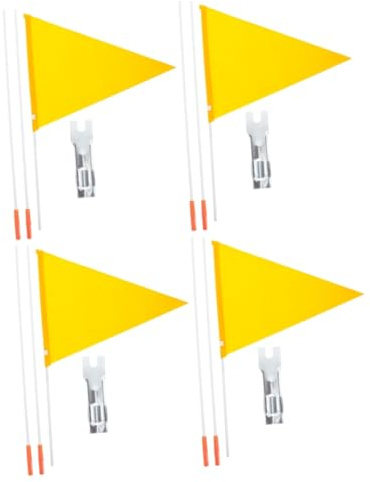 2 Set Bandiera Bandiera Bandiere Per Bici Con Asta Per La Sicurezza Bandiera Della Bicicletta Bandiera Di Sicurezza Per Bici Con Palo Fibbia in Pp Giallo 2 Pezzi * 2