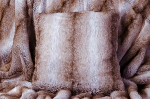 Wohnen & Accessoires GmbH & Co. KG Coperta di pelliccia di sciacallo in finta pelliccia, in 5 misure, coperta in pelliccia sintetica (cuscino 45 x 45 cm)