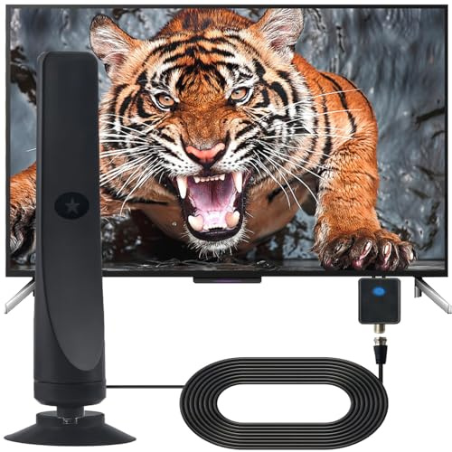 DVBT2 Antenne dvbt2 Antenne Mit Verstärker Innen Freeview Digitale TV-Antenne für den Innenbereich mit starkem Signal, Reichweite von über 300 Kilometern, Antennen für den Außenbereich, DVB-T (C)