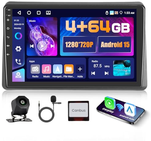 Hikity 4+64G 10.1 Radio Android para Renault Master 2019-2022 | IPS Pantalla Táctil Wireless Carplay Radio 2 DIN GPS Bluetooth 5.0 5G WiFi FM/RDS Cámara Trasera Control del Volante 4+64G