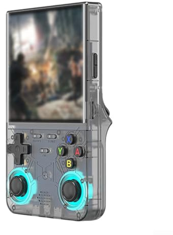 Yuanpgky Handheld Game Console for R36 Ultra, with 4-Inch HD Display, 128GB Storage and Retro Gaming, Black(Black)