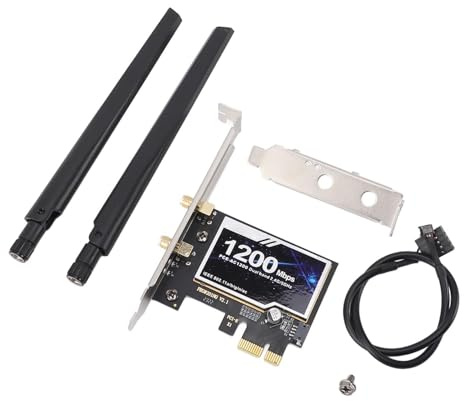 Yechiry Carte d'interface Réseau Gigabit 2,4 GHz 5 GHz, Carte WiFi PCIE 4.2 Adaptateur sans Fil Double Bande 1200 Mbps, Chipset 8265AC pour Ordinateur de Bureau PC 7/8/10