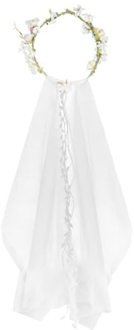 Velo Novia, Corona de Flores para el Cabello, velos de boda de tul, Novia Despedida de Soltera Diadema de Flores Guirnalda Floral Accesorio, para Festivales, Fiestas Temáticas, Despedida de Soltera