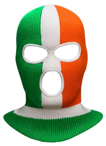 FIGCY Irish Tricolour Balaclava Ski Mask Acrylic Knit