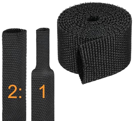 QUARKZMAN 3 Pies Manga Trenzada Termoretráctil De Relación 2:1 1/2 DI | Funda Trenzada Para Cables Automotrices, Tubo Tejido Retráctil De Protección Para Manguera, Funda De Cable Harness