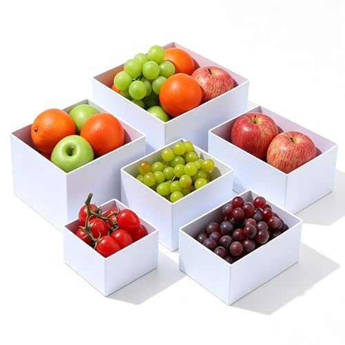BORDEAG 6 soportes para buffet de 3 a 8 pulgadas, acrílico blanco, soporte para tartas, elevador de hasta 20 cm/8 pulgadas, de plástico para cupcakes, postres, tartas, dulces, bares, bodas, fiestas