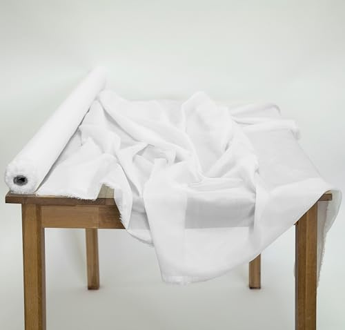 Decor Trader Rouleau de tissu ignifuge Blanc 50 m x 1,5 m