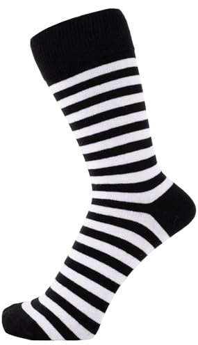 ZAKIRA Calzini in Cotone Pettinato – Calzini Business a Righe per Uomo e Donna, Cotone Morbido e Traspirante, 40-46 (EU), Bianco/Nero