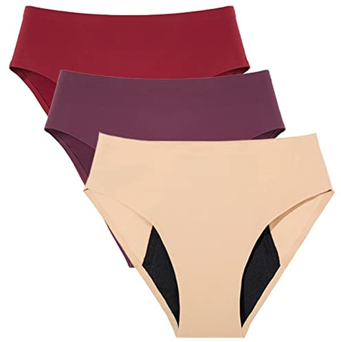 Women Period Underwear Heavy Flow High Waisted Menstrual Panties with 55ml High Absorbency, Mixed Color, XX-Large Multicolor
