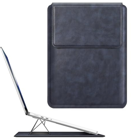 Fintie 13.6 Zoll Laptop Tasche mit Ständer Kompatibel mit MacBook Air 13.6 | Macbook Neo, MacBook Air 13 2020-2018, MacBook Pro 13 2022-2016, Slim Hülle Sleeve, Marineblau