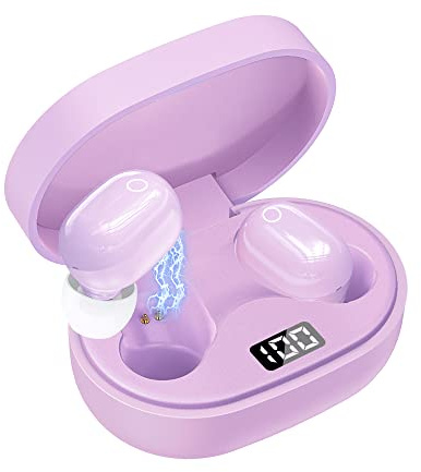 Sungive Écouteurs Bluetooth 5.2 H15 avec ANC,HiFi stéréo,Micro HD,12h autonomie,étanches IPX5,Ultra-légers 3.5g,Confortables,sans Fil,Intra-Auriculaires,compatibles iOS Android Tablette PC,Violet