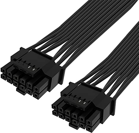 NFHK Câble 12VHPWR ATX3.0 PCI-E 5.0 Câble d'alimentation modulaire 16 broches vers 16 broches pour carte graphique 3080 3090TI PSU 12+4 broches