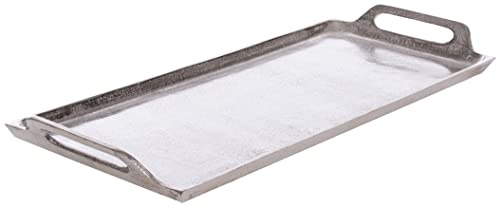 Brandsseller Serviertablett ca. 47 x 21 cm Servierplatte Rechteckig Aluminium Deko-Teller Deko-Schale Deko-Tablett