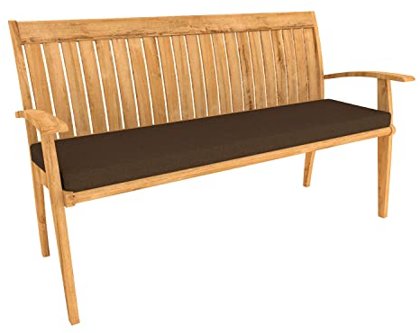 POKAR Cojín para Banco de Jardín Interior/Exterior - Muebles de Asiento (120 x 40 x 5, Marrón)