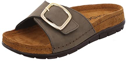 Rohde Damen Pantolette Leder Klettverschluss Memoryfußbett Rodigo-D 5875, Größe:39 EU, Farbe:Grün