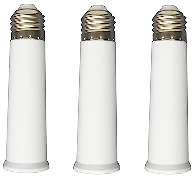 E26 Socket Extender, E26 Standard Medium Base, 4.72 inch Extension Socket Adapter, Light Bulb Socket Extension, Lamp Holder Adapter（3 Pack）