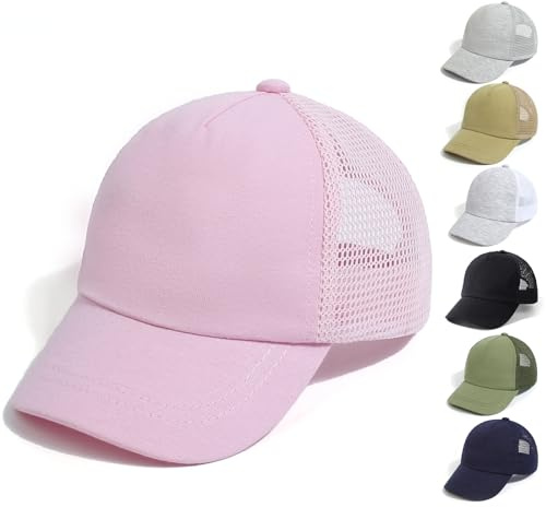 QIYIENDIAN Baby Toddler Baseball Caps Cappelli da Sole Regolabili Dinosauro Cappello a Tinta Unita Bambini Ragazzi Ragazze(Pink,1-3Years)