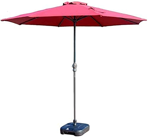 UHJKLA Gartensonnenschirm, Sonnenschirm, Gartenschirm, 9 Fuß, für Terrasse/Hof, Markttisch im Freien, mit Kurbel, wasserdichtes Polyester, Anti-Rutsch- und stabile Eisen