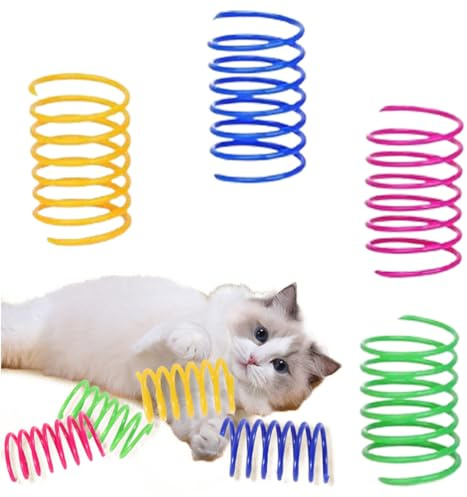 LJFEA 20 Stück Cat Spring Spielzeug,Kunststoff Spiralfedern,Spirale Katzen Spielzeug,Spielzeug Spiralfedern,Neuheit Haustiere Spielzeug, Bunte Spiralfedern,Spring Spirale für Katze