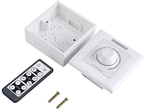 Interruptores Dimmer de Pared, 200W LED Control de Brillo Interruptor Dimmer Giratorio Ajustable con Control Remoto IR IP65 Impermeable Interruptor Dimmer de Luz(220v)