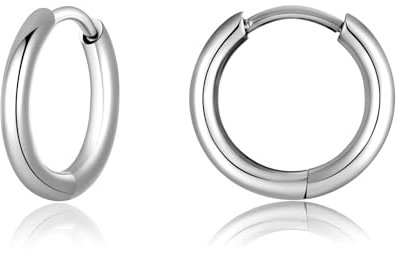 Titan Creolen Ohrringe für Damen Herren G23 Titan Creolen Hypoallergen Klein Klappcreolen Kreolen Knorpel Helix Ohrpiercing 10mm