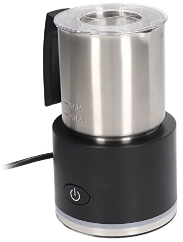 Montalatte Automatico, Caraffa in Acciaio Inox Montalatte Elettrico Compatto da Casa per Cioccolata Calda (BLACK)