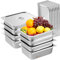 VEVOR Gastronormbehälter, Edelstahl Behälter 8 Stk. 326 x 266 x 102 mm Speisebehälter mit Deckel, kommerzieller Warmhaltebehälter 6,25 L Tiefe für Speisen, Hotelpfanne Tisch Food Pan 1/2-Größe