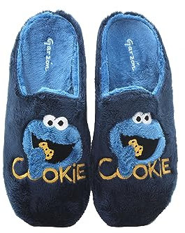 GARZON - Zapatilla de IR por casa Destalonada, Chinela Abierta, Pantufla Monstruo Galletas, para: Hombre Color: Marino Talla:40