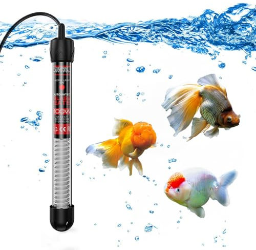 CarPlusStudio Aquarium Heater - Power Saving Fish Tank Heater with Temperature Display - Submersible Heater for Fish Tank Water (100W)
