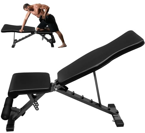 GYMFLEX Hantelbank Klappbar Verstellbar Schrägbank mit 6-Fach Verstellbarer RückenlehneSchrägbank, Multifunktional Trainingsbank für Ganzkörper-workout