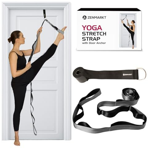 10-Loop Yoga Strap with Door Anchor for Stretching & Flexibility