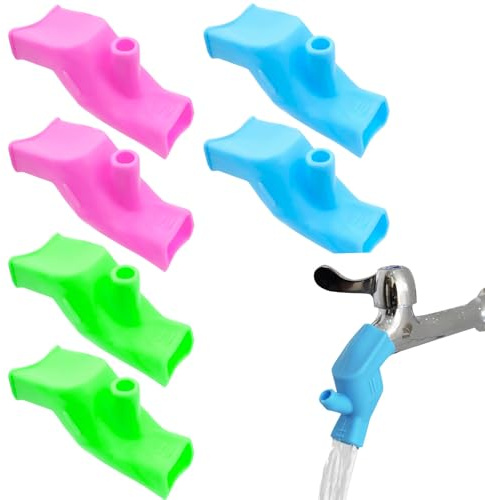 6PCS Silicone Faucet Extender, Double Purpose High Elastic Water Tap Extension for Kitchen and Bathroom