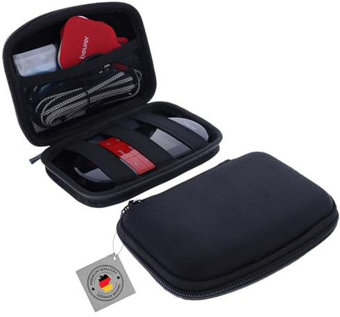 foto-kontor Tasche kompatibel mit Beurer EM59 Heat EMS/TENS Aufbewahrungstasche für Reizstromgerät Schutz Tragbar Hart Reise Zubehör Case Aufbewahrung Etui Hülle Organizerschwarz