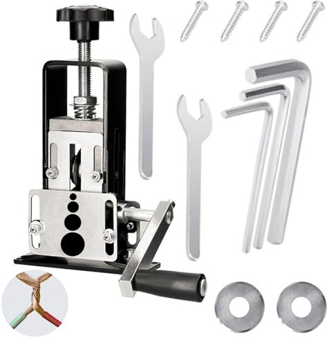 Cable Stripping Machine, Manual or Electric, Copper Wire Stripping Machine with 2 Blades, 9 Accessories, for Cables from 1-25 Mm, Can Be Used for Recycling Scrap Copper