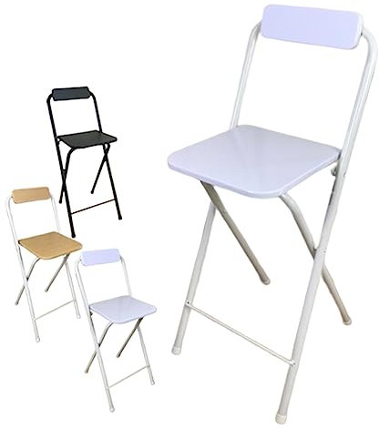Sgabello da bar pieghevole, altezza seduta 60 cm, sedia da cucina moderna pieghevole, sgabello alto con poggiapiedi e poggiapiedi 120 kg