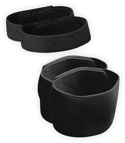 Proskary Schienbeinschonerhalter Fußball - 4 elastische Bänder - Schienbeinschonerband - Stutzenhalter für Kinder und Erwachsene - Schienbeinschoner Halter (Schwarz)