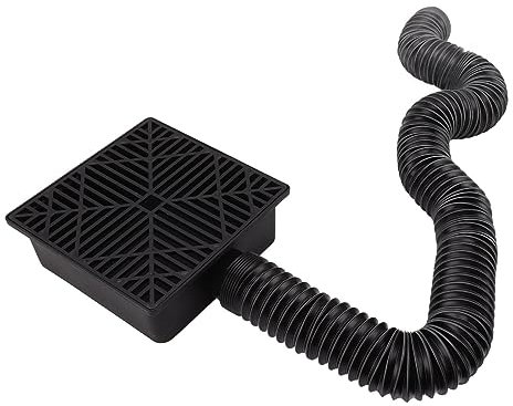 Catch Basin Downspout Extension, Flexible Gutter Extender Tube UV Resistant Dual Drain Holes PE Material Premium Steel
