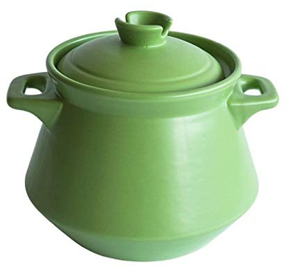 Cazuela poco profunda con tapa, cacerola de hierro fundido, cazuela de cerámica Cazuela - Cazuela de sopa de llama Cazuela de hierro fundido for el hogar Cerámica(Green,6.5L)