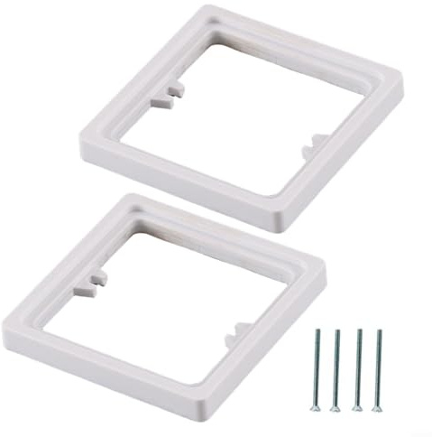 snowchecking 10Mm Spacers,Single Socket Spacer,Square Spacer 1 Gang Frame Plate With Screws For Electrical Outlets And Switches(2pcs White)