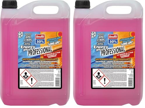 krafft Anticongelante Coche Orgánico CC-Energy Plus 50% (G12+) Líquido Refrigerante Violeta 5 litros (Paquete de 2)