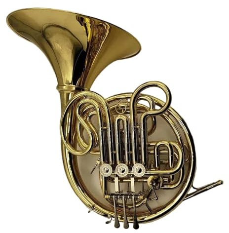 Waldhorn 4 Tonarten Bb Stimmung F Stimmung Doppeltes Waldhorn Messing Goldfarbe Blechblasinstrument